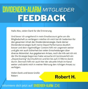 Kundenfeedback Dividenden-Alarm